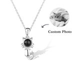 Collier Projection Personnalisé avec Photo Collier Commémoratif en 100 Langues Cadeau de d'Anniversaire pour Amoureux des Chats