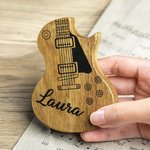 Plettri per chitarra in legno personalizzati con custodia con foto di testo Regalo per chitarrista musicista Idea regalo per compleanno