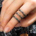 Personalized Vintage Engraved Angel Wings Ring with Birthstone Memorial Gift for Her