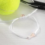Personalizado Grabado Tenis Pulsera de Cuerda Ajustable con Inicial Cumpleaños Regalo Deportivo para Amante del Tenis Regalo
