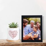 Pot de Fleurs Motif Cœur Personnalisé avec Noms des Membres de la Fmille Cadeau Fête des Mères pour Grand-Mère Maman
