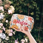 Sac à cosmétiques en cuir avec motif floral de Bohème personnalisé