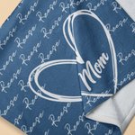 Nombre de familia personalizado Manta de forro polar suave con diseño de corazón con 1-12 nombres Regalo para abuelos