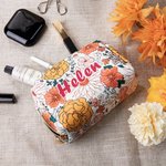 Sac à cosmétiques en cuir avec motif floral de Bohème personnalisé