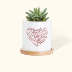 Pot de Fleurs Motif Cœur Personnalisé avec Noms des Membres de la Fmille Cadeau Fête des Mères pour Grand-Mère Maman