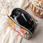 Sac à cosmétiques en cuir avec motif floral de Bohème personnalisé