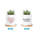 Pot de Fleurs Motif Cœur Personnalisé avec Noms des Membres de la Fmille Cadeau Fête des Mères pour Grand-Mère Maman