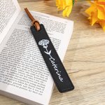 Personalised Birth Month Flower Bookmark Name Flower Bookmark Leather