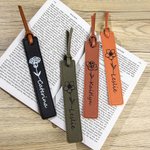 Personalised Birth Month Flower Bookmark Name Flower Bookmark Leather