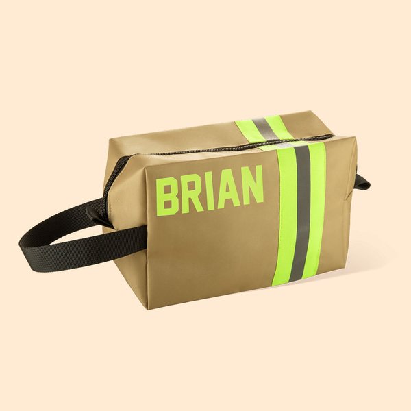 Personalisierter Reflektierender Feuerwehrmann Kulturbeutel mit Namen Reißverschluss Wasserdicht Kulturtasche Geschenk für Herren