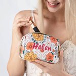 Sac à cosmétiques en cuir avec motif floral de Bohème personnalisé