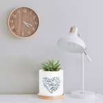 Pot de Fleurs Motif Cœur Personnalisé avec Noms des Membres de la Fmille Cadeau Fête des Mères pour Grand-Mère Maman