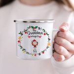 Mug Émaillé Personnalisé avec Nom et Caractère Cette Grand-Mère Appartient à Mug Émaillé Cadeau de Noël pour Grand-Mère les Petits