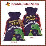 Personalised Christmas Construction Vehicle Dinosaur Fantasy Unicorn Design Drawstring Gift Bag