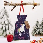 Sac à Cordon Personnalisé avec Nom et Motif Dinosaure Licorne Véhicule Cadeau Noël pour Enfants