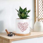 Pot de Fleurs Motif Cœur Personnalisé avec Noms des Membres de la Fmille Cadeau Fête des Mères pour Grand-Mère Maman