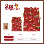 Personalised Christmas Construction Vehicle Dinosaur Fantasy Unicorn Design Drawstring Gift Bag
