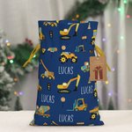 Sac à Cordon Personnalisé avec Nom et Motif Dinosaure Licorne Véhicule Cadeau Noël pour Enfants