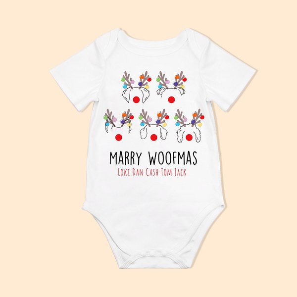 Personalisierte Protected By Pet Baby Onesie Weihnachtsgeschenk