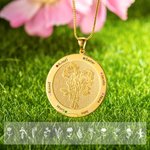 Collana con ciondolo personalizzato a forma di fiore di nascita rotondo con pietre di nascita