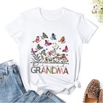 Maglietta personalizzata Felpa con cappuccio con farfalla di nascita e nome di famiglia per la nonna