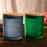 Pot de Bougeoir Personnalisé avec Fleur de Naissance et Signe Astrologique Cadeau pour Amis