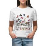 Maglietta personalizzata Felpa con cappuccio con farfalla di nascita e nome di famiglia per la nonna