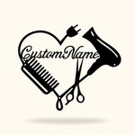 Gepersonaliseerd kappersbord met metalen logo voor kapper of stylist