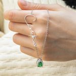 Gepersonaliseerde Naam Geboortesteen Opzij Ketting Minimalistische Sieraden Moederdag Verjaardagscadeau