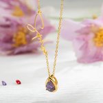 Gepersonaliseerde Naam Geboortesteen Opzij Ketting Minimalistische Sieraden Moederdag Verjaardagscadeau