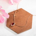 Gepersonaliseerde Naam Geboortesteen Opzij Ketting Minimalistische Sieraden Moederdag Verjaardagscadeau