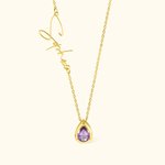 Gepersonaliseerde Naam Geboortesteen Opzij Ketting Minimalistische Sieraden Moederdag Verjaardagscadeau