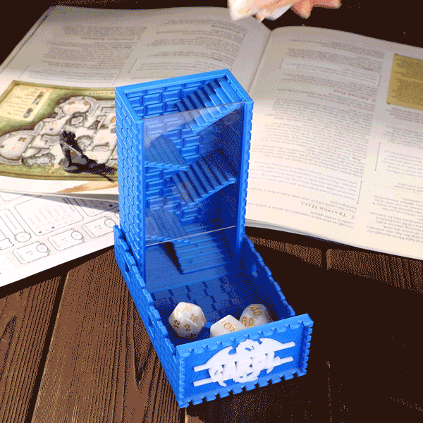 Personalised DND Portable Dice Box Dice Tower Dice Game 3D-Printed