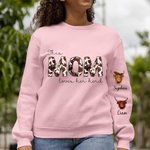 Sweat-shirt Personnalisé avec Nom This Mama Loves Her Herd Highland Cow Cadeau Fête des Mères Anniversaire pour Maman Grand-mère