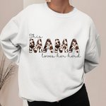 Sweat-shirt Personnalisé avec Nom This Mama Loves Her Herd Highland Cow Cadeau Fête des Mères Anniversaire pour Maman Grand-mère
