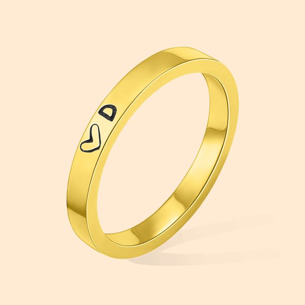Personalised Heart Shaped Initial Ring for Her Gift