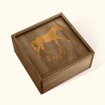 Personalisierte hölzerne Reitpferd Vintage Storage Box Geschenk für Pferdeliebhaber
