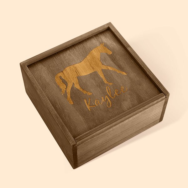 Personalised Wooden Equestrian Horse Vintage Storage Box Gift for Horse Lovers