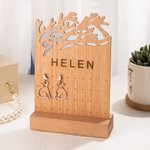Personalised Wood Acrylic Jewellery Display Stand Earring Jewellery Organizer Gift for Her