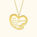 Personalisierte Herz-Halskette mit 1-6 Namen Geschenk für sie Muttertag Geschenk