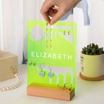 Personalised Wood Acrylic Jewellery Display Stand Earring Jewellery Organizer Gift for Her