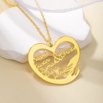 Personalisierte Herz-Halskette mit 1-6 Namen Geschenk für sie Muttertag Geschenk