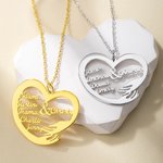 Personalisierte Herz-Halskette mit 1-6 Namen Geschenk für sie Muttertag Geschenk