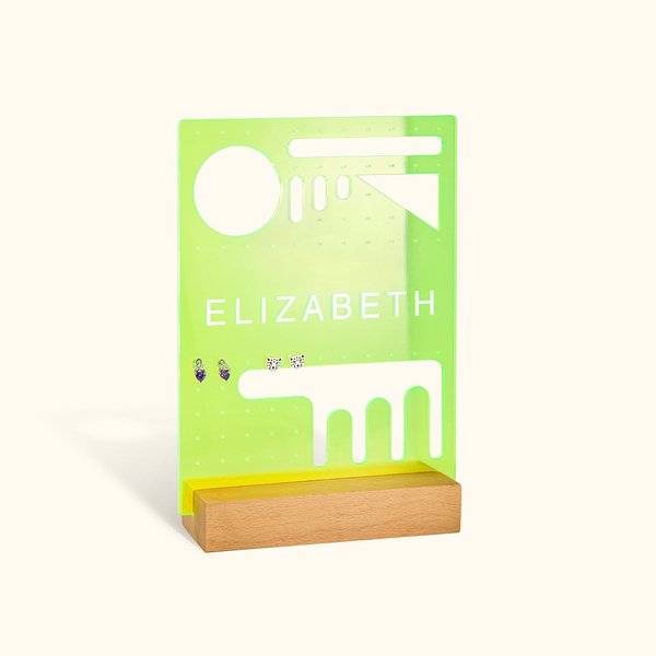 Personalized Wood Acrylic Jewelry Display Stand Earring Jewelry Organizer Gift for Her