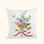 Personalized Multi Colour 1-14 Birth Flowers Family Member Bouquet Throw Pillow Cover with Name Mother’s Day Birthday Gift for Mom Grandma