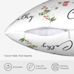 Personalised Bouquet Birth Flowers Throw Pillow Cover with Family Member Name Christmas Birthday Mother's Day Gift