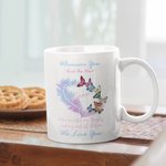 Personalized Mug with Birth Butterfly and Family Name for Her