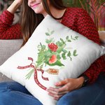 Personalized Multi Colour 1-14 Birth Flowers Family Member Bouquet Throw Pillow Cover with Name Mother’s Day Birthday Gift for Mom Grandma