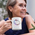 Personalized Mug with Birth Butterfly and Family Name for Her