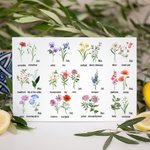 Personalised Bouquet Birth Flowers Throw Pillow Cover with Family Member Name Christmas Birthday Mother's Day Gift